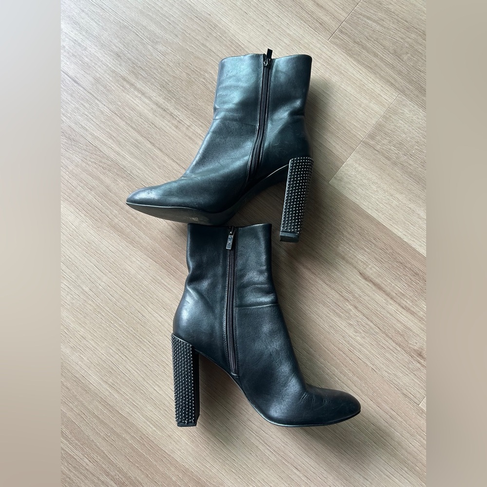 Halston. Studded Heel Ankle Boots